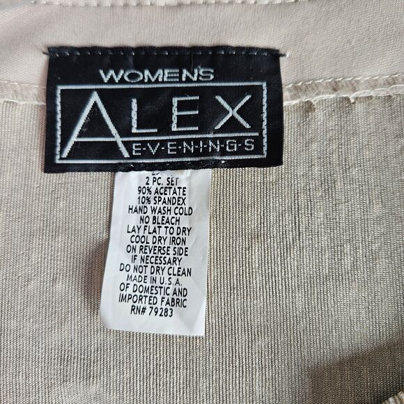 Vintage Alex Evenings Metallic Gold Silver Shimmer Jacket Top Size Large - Picture 4 of 6